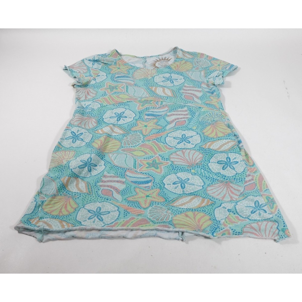 Sun Bay Dress Womens PL Blue Sea Shell Sunny Day Tech Coastal Short Sleeve PL